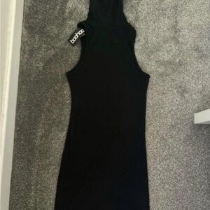 Boohoo Black Strapless Dress